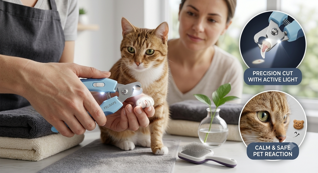 Electric Pet Nail Grinder & Clippers – Dog & Cat Nail Trimmer with LED Light