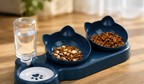 Double Dog Food & Water Bowls – Raised Pet Feeding Bowl with Protective Elevated Designplies